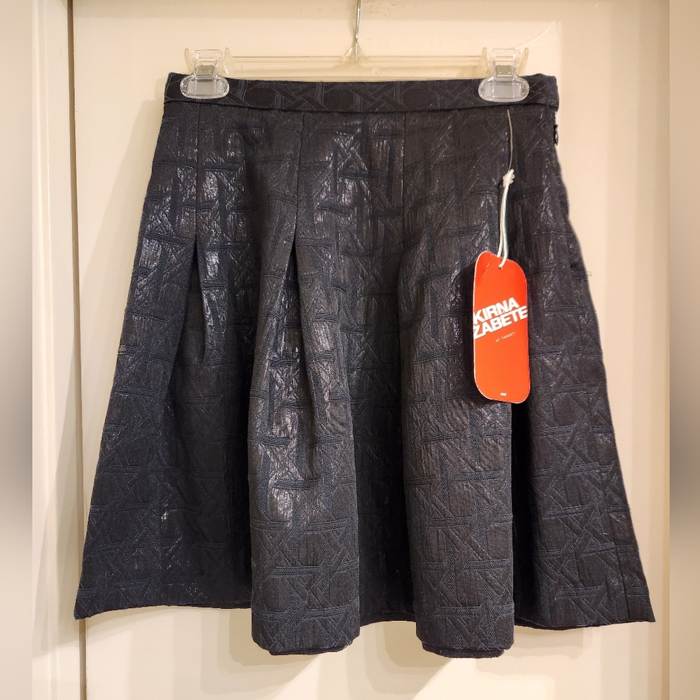 Kirna Zapete for Target Metallic Jacquard Skirt Black Size 4 NWT